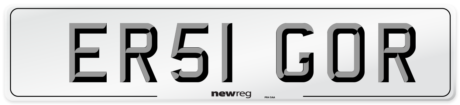 ER51 GOR Number Plate from New Reg